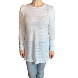Cynthia Rowley Pale Blue Linen Long Sleeve Sweater size Medium